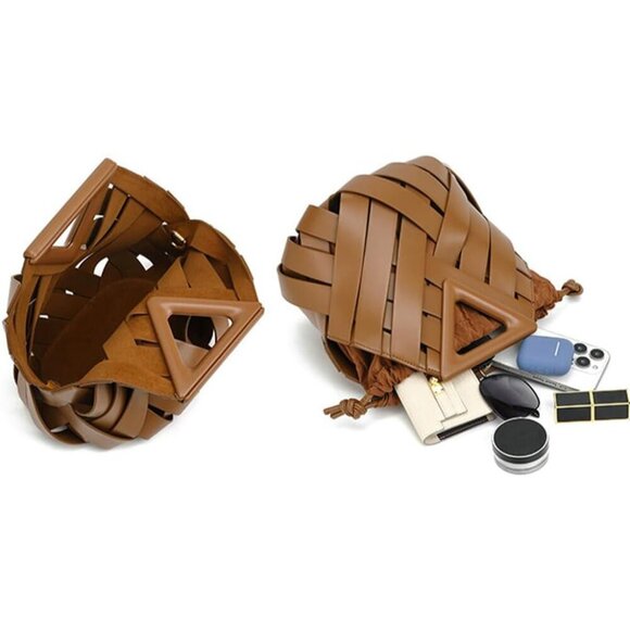 Elegant Vegan Leather Bucket Bag for Women: Adjustable Strap & Spacious Design - Picture 6 of 7